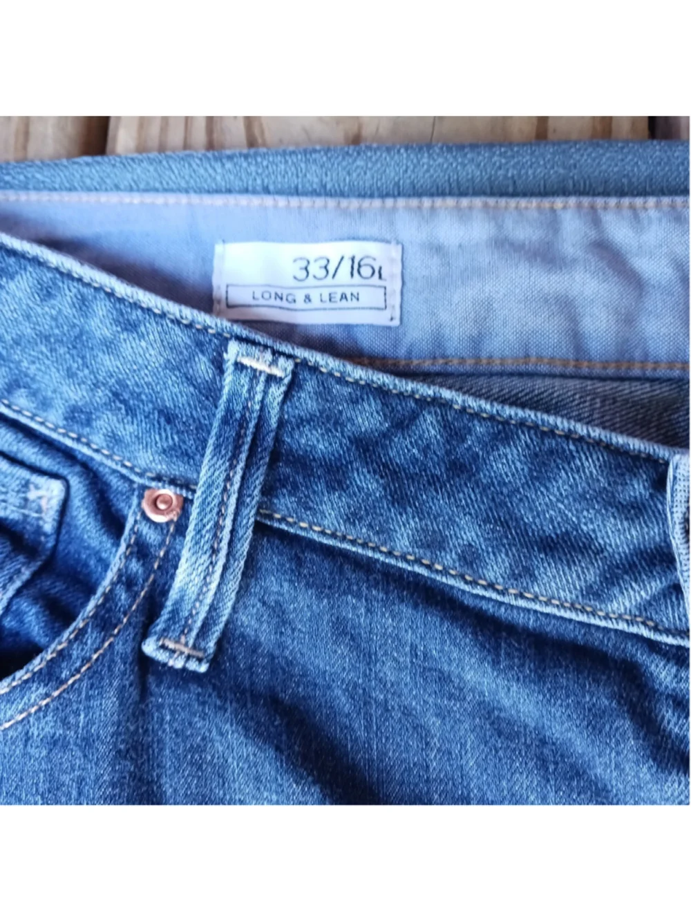 Gap 1969 33R/ 16L Long And Lean Trouser w Flare Medium Wash